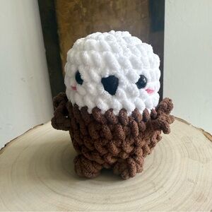 Handmade Crochet Pigeon Plushie Amigurumi Bird Toy Kawaii Pigeon Decor